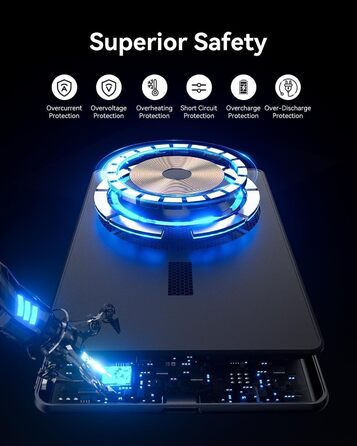 Powerbank Kuulaa MagSafe 5000mAh, Швидка зарядка, USB-C, для iPhone 17/16/15/14/13/12/Pro/Pro Max, срібло