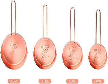 CMBSSTBB Measuring Spoons, Measuring Cups, Measuring Spoon Set, Cake Measuring Cups, Baking Tools, Buckle, Measuring Cups, Measuring Spoon Set, Rose Gold (Rose Gold, Measuring Cups 4 Pieces) (Rose Gold Measuring Cups 4 Pieces)