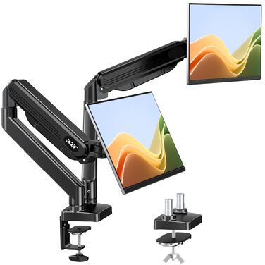 Кронштейн для двох моніторів Acer Dual-Monitor Arm, газліфт для екранів 17-32 дюймів, навантаження 2-9 кг, VESA 75/100 мм, з кабельний-менеджментом