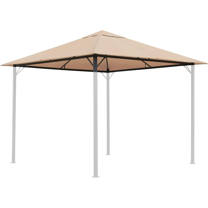 QUICK STAR Replacement Canopy for Garden Pavilion 3x3m Sand Antique Pavilion Roof Replacement Cover