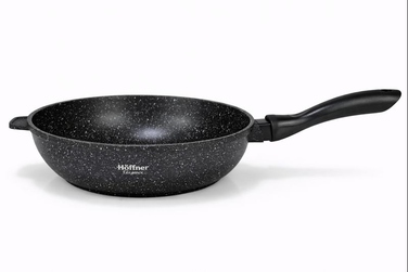 Набір каструль Hoffner, алюміній з мармуровим покриттям, чорний, 17 предметів