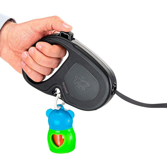 Рулетка для собак Ferplast Flippy ONE, чорна, до 25 кг, 5 м