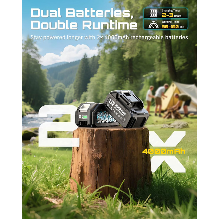 Акумуляторна міні-пила SEESII 6 дюймів (8000mAh) з автоматичною змащенням та запасним ланцюгом - для стрижки гілок та дерева