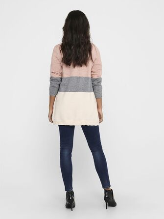Жіночий кардиган ONLQUEEN Strickjacke Misty Rose/Stripes, S - Теплий трикотажний жакет