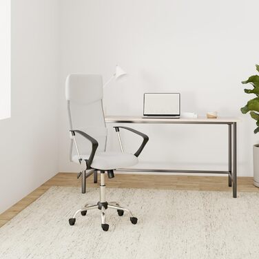 Офісний стілець La Silla Española Santander з підголівником, білий, поліестер, 52x55x118 см