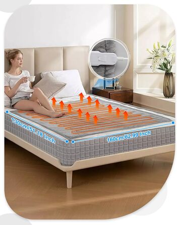 Електрична гріюча ковдра 180x130 см, плюшева ковдра з автовимкненням, 6 таймерів, 6 режимів нагріву, Sleep-Mode, гріюче підлое для дивана та ліжка, сірого кольору, можна прати, швидкий нагрів