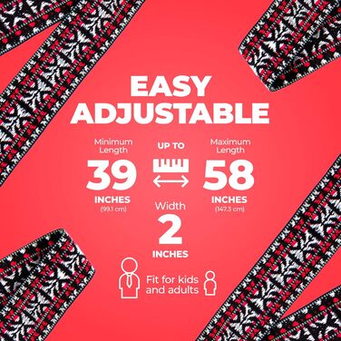 Гітарний ремінь Perri's Leather Poly Pro Hootenanny 58' (Rot/Weiß)