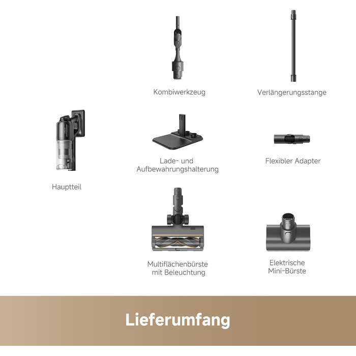 Dreame Z10 - Бездротовий пилосос з потужністю 190AW, LED-дисплеєм та функцією розпізнавання бруду, синій LED, для прибирання дому, шерсті тварин та килимів