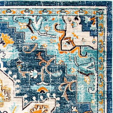 Килим SAFAVIEH Distressed для вітальні, їдальні, спальні - колекція Madison, короткий ворс, блакитний та світло-блакитний, 122 x 183 см