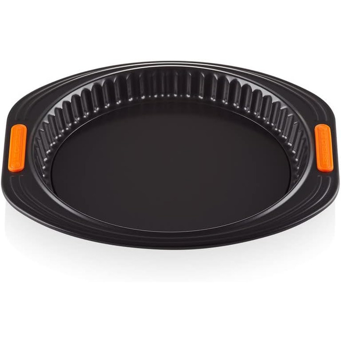 Форма для кішу та пирога Le Creuset, 28 см, антипригарна, зйомне дно, для закваски, з карбоністої сталі, антрацит/помаранчева