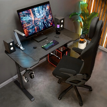 Ігровий стіл VECTOR з регулюванням висоти 56-79 см, 120x60 см, чорний, Trex