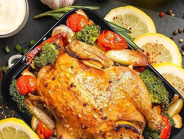 Форма для запікання LS Kitchen - Гратен для лазаньї з ручками, сталева жароміцна форма з антипригарним покриттям, набір 2 шт.