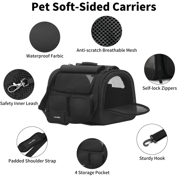 Транспортна переноска для котів та собак FUKUMARU, рожева, велика, до 22 кг