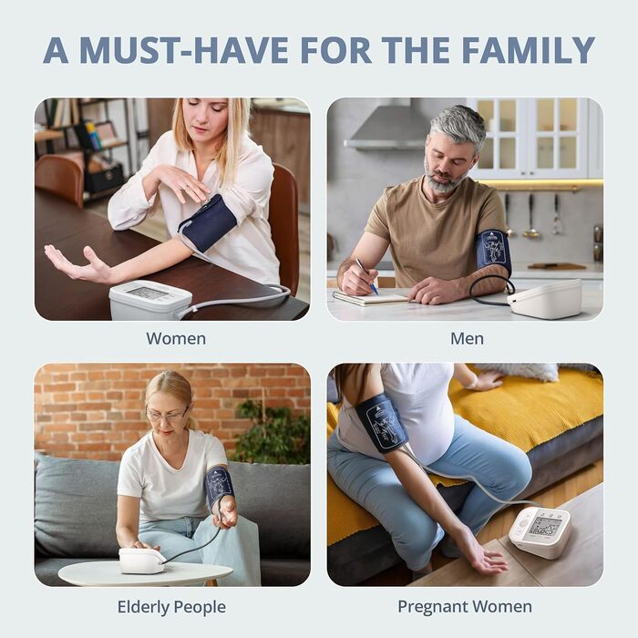 Автоматичний тонометр на плече з LCD-дисплеєм та регульованою манжетою (22–42 см), One-Touch, перловий колір