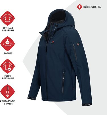 Чоловіча куртка Softshell Höhenhorn Atus для активного відпочинку, водовідштовхуюча, темно-синя (Night-Blue), розмір S