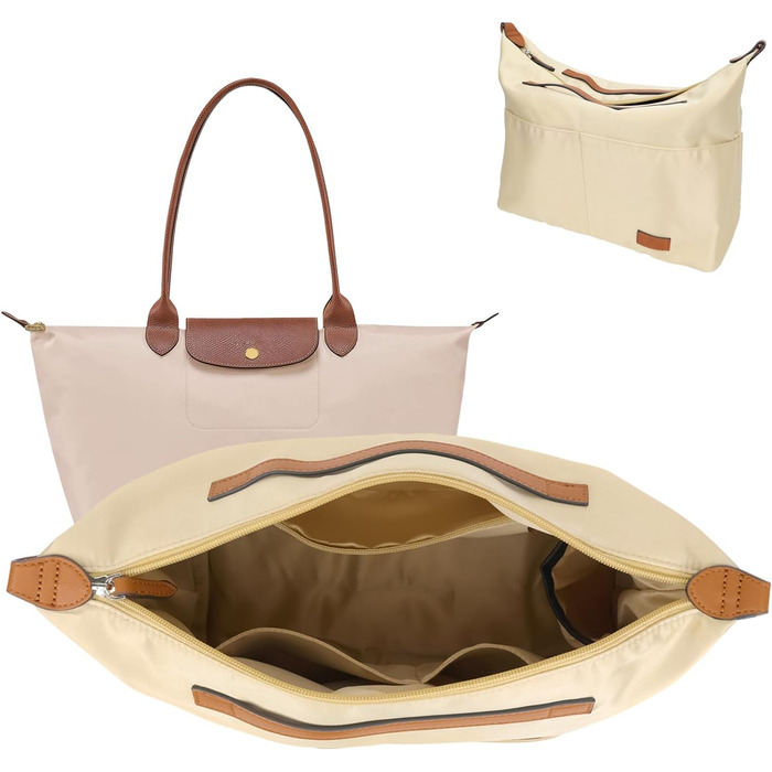 Органайзер-вкладиш для сумки Longchamp GADITIEK, бежевий — органайзер для аксесуарів, підтримує порядок у жіночій сумці