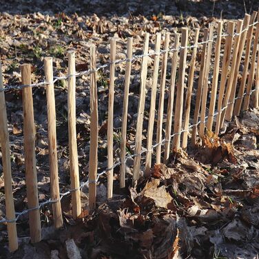 Aquagart Fence Panel Roll Boarder, slat spacing 4-6cm, garden fence. Perfect as a flower bed border or edging, or path divider. Durable wooden fence, wood fence, roll fence (5m x 35cm)