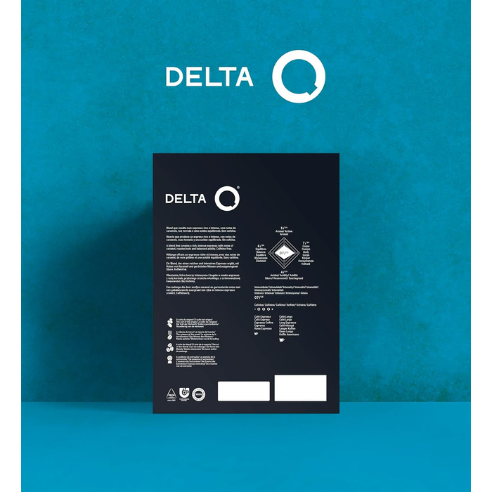 Кавові капсули Delta Q DeQafeinatus, мелена кава без кофеїну, інтенсивність 8, для кавомашин Delta Q, 100 капсул — Еспресо з горіховими та фруктовими нотками