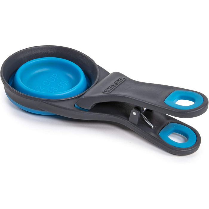 Шуфля для корму Dexas KlipScoop PW670432429, складана, для собак та котів, 2 чашки, блакитна (Pro Blue, об'єм 1/2 чашки)