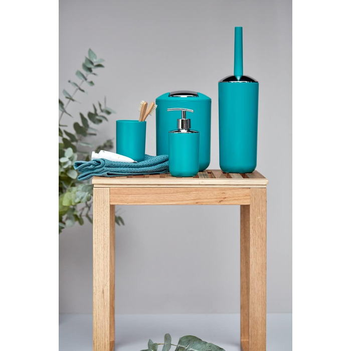 Дозатор мила WENKO Brasil, 0.32 л, пластик (TPE), 7.3 x 16.5 x 9 см, Petrol