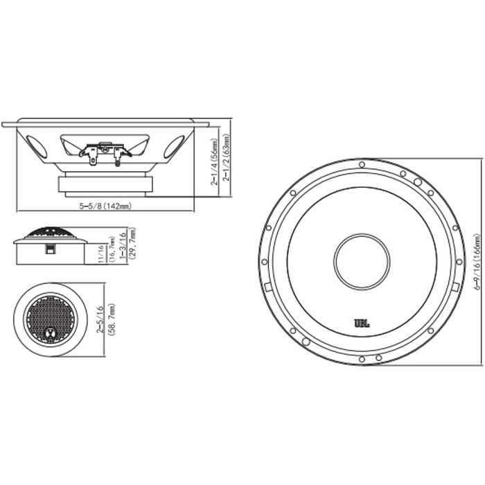 JBL Stage2 604C автомобільна аудіосистема 270 Вт, компонентна акустика 16 см з твітерами, динаміки для авто