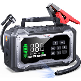 Пусковий пристрій (бустер) для авто 8000A з компресором 160 PSI та повітродувкою, Powerbank, чорний