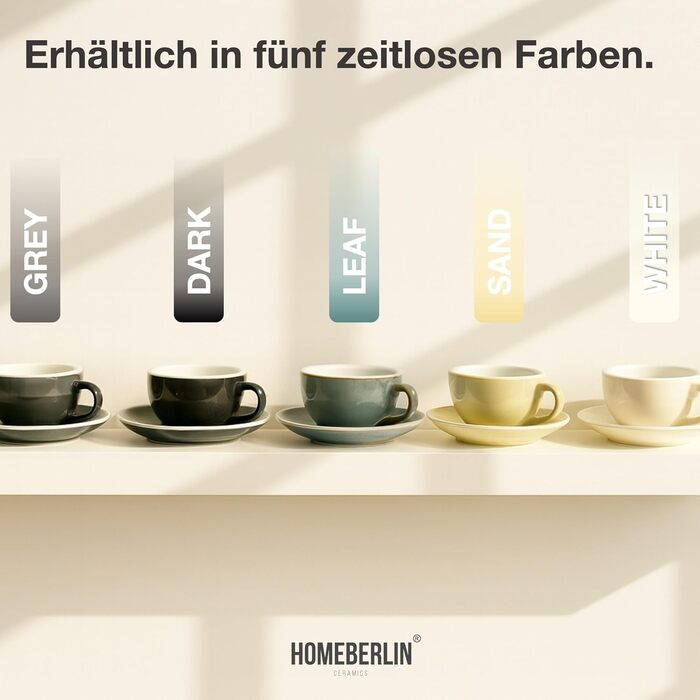 Набір кавових чашок Barista Pro Cappuccino 200мл - 4 шт. Преміум якість, ручна робота, з підставками. Кераміка Steingut.