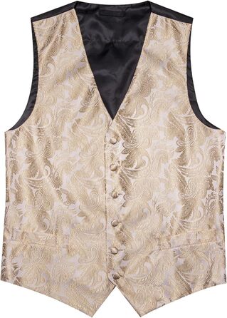 Костюмний жилет Barry.Wang з краваткою та аксесуарами, 8 предметів, жаккард, шампань. Ідеальний для весілля та урочистих подій.