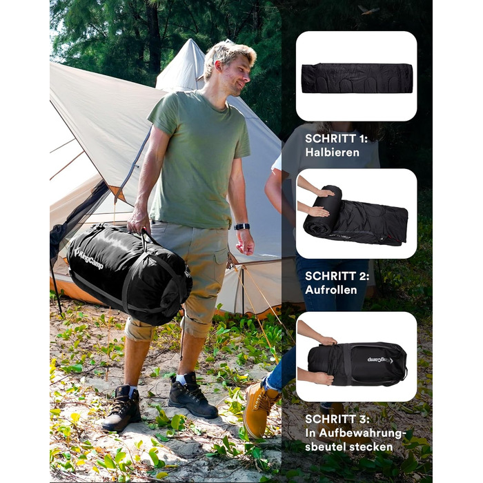 KingCamp 2-Person Winter Sleeping Bag - Warm, Portable, 3-4 Season Camping Sleeping Bag with Flannel Pillows - for Kids & Adults