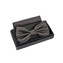 Комплект метелик Massi Morino з нагрудною хустинкою для чоловіків, антрацит - метелик на весілля, регульована петля