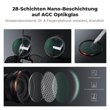 Набір фільтрів K&F Concept 67mm: поляризаційний (CPL), ND2-ND32, Black Mist 1/4 з магнітним адаптером та кришкою об'єктива, чохол