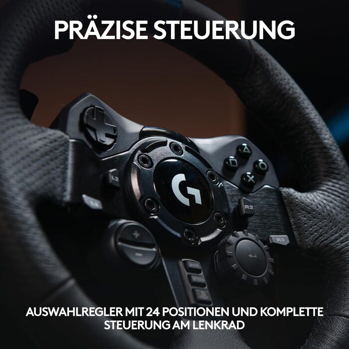 Руль Logitech G923 TRUEFORCE з педалями: імітація реальної водіння, для PS5, PS4, PC, Mac, чорний