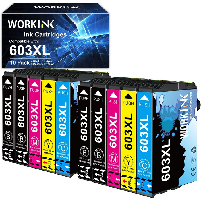 Комплект картриджів 963XL сумісні з HP OfficeJet Pro 9010, 9012, 9013, 9014, 9015, 9016, 9018, 9019, 9020, 9022, 9023, 9025, 9026 (чорний, блакитний, пурпуровий, жовтий)