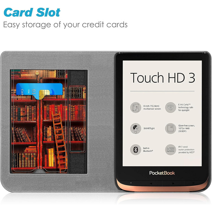 Чохол Fintie для Pocketbook Touch HD 3 / Touch Lux 5/4 / Basic Lux 4/3/2 та Pocketbook Color: з підставкою, кишенями, петлею та авто-ввімкненням/вимиканням