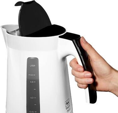 Електричний чайник MELITTA Enjoy Aqua, 1.7 л, 2400 Вт, чорний/червоний, знімний фільтр від накипу