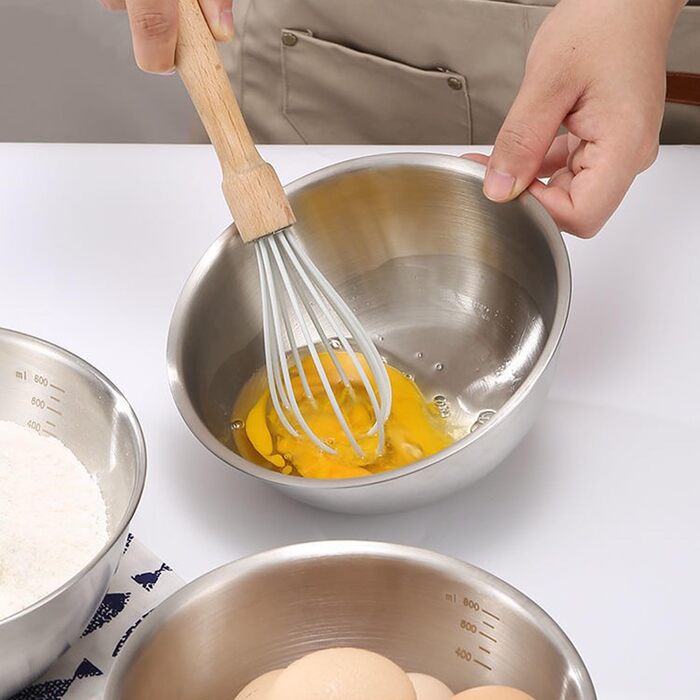 Набір мисок з нержавіючої сталі WANBY (8 шт, 800 мл) - нержавіюча сталь 304, легкі, міцні, безпечні, для їжі, миття в посудомийній машині