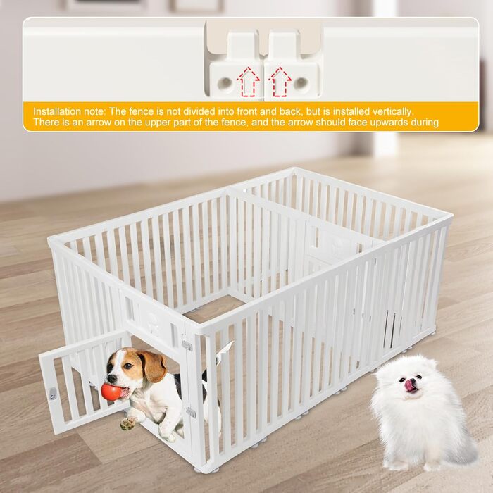 Клітка-вигул для цуценят та собак CEIEVER, 186x126x75 см, біла