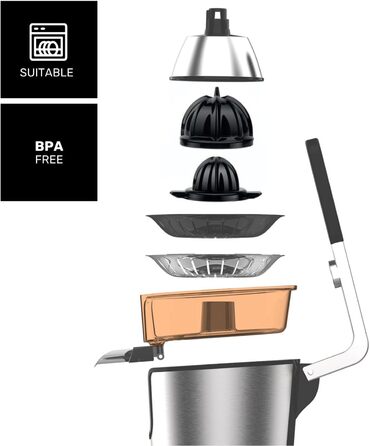 Електричний соковитискач Taurus SQ601X | 600W | Професійний двигун AC | 0.65L | Для цитрусових