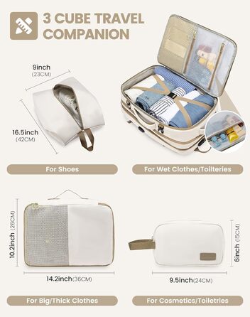 LOVEVOOK Рюкзак для ручної поклажі 30-40L, розширюваний, для ноутбука 17