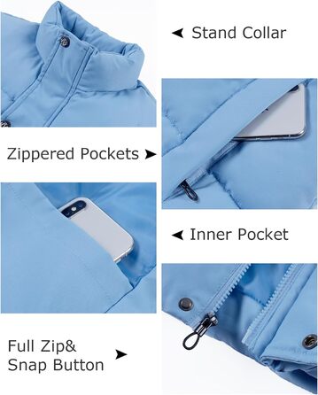 Чоловічий пуховий жилет Flygo - теплий, легкий, без рукавів, блакитний (XL)