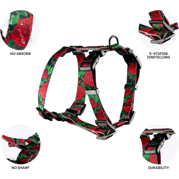 Шлейка для собак середніх порід | Не вбирає вологу | Регульована | З контролем | Легка класична шлейка | Dog Harness | Eternal Rose, M - виміряйте розмір собаки