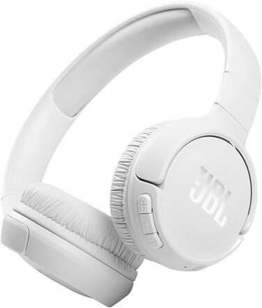 Навушники JBL Tune 510 BT – Bluetooth, бездротові, складні, з функцією гучного зв'язку, сумісні з голосовими помічниками, до 40 годин роботи (білі)