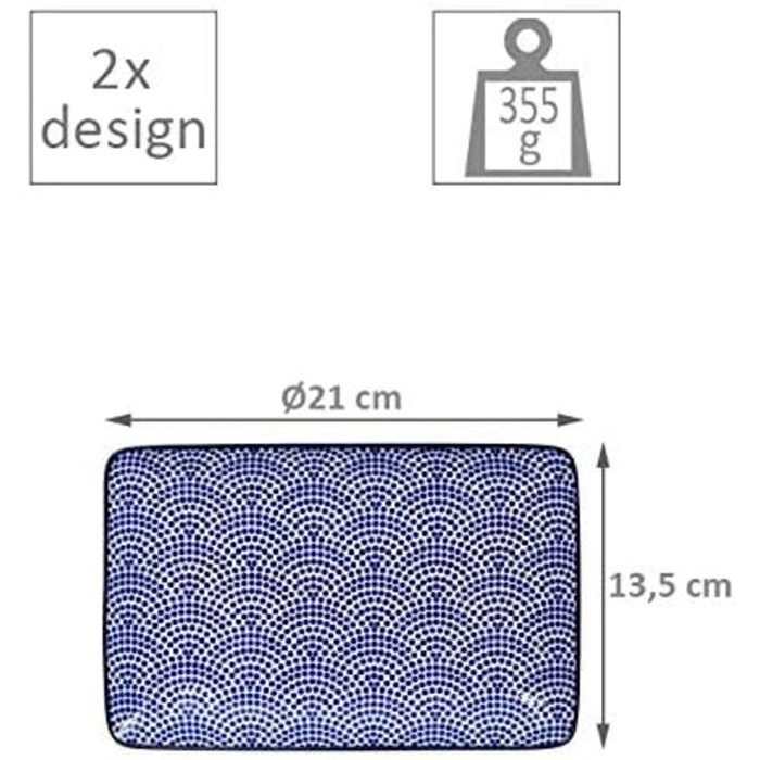 Набір для суші Tokyo Design Studio Nippon Blue (6 предметів), японський дизайн, порцеляна, блакитно-білий, з подарунковою упаковкою