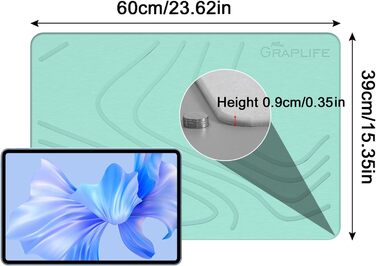 Килимок для ванни та душу Graplife, 2 шт., 60x39 см, зелений, супер поглинаючий, антиковзкий, швидковисихаючий
