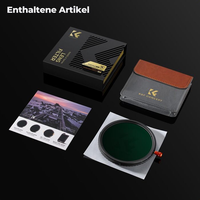 Фільтр K&F Concept 82mm 3-в-1: ND2-32, CPL, Black Mist (1/4) з багатошаровим покриттям Nano Xcel для відео та портретів