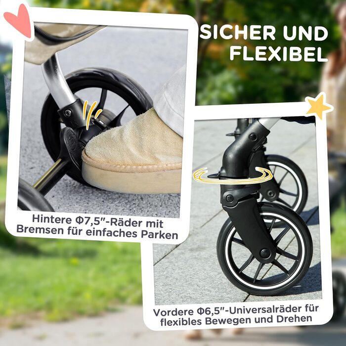 Візок для собак PawHut легкий, складаний, з алюмінію для собак та котів. З подушкою, сітковими вікнами, дверима та кошиком для зберігання. Міні-візок для маленьких собак (Хакі)