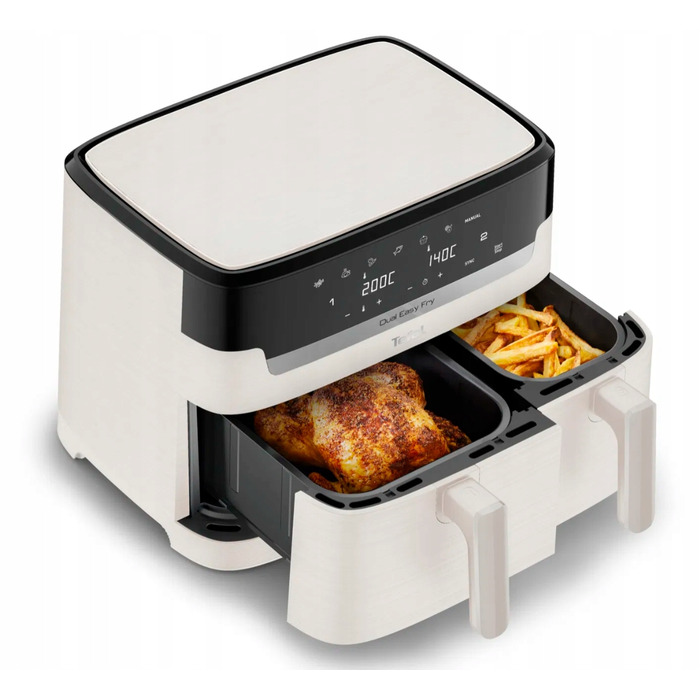Аерофритюрниця Tefal Dual Easy Fry Essential EY901AE0, біла