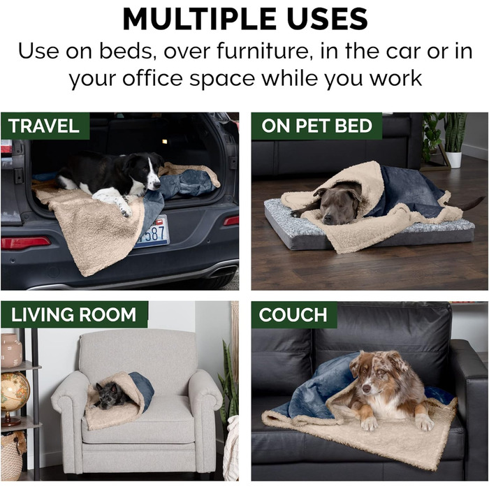 Кішечка Furhaven: зручне ліжко для кота з флісу, складане, миється - Small (Cozy Denim, X-Large)