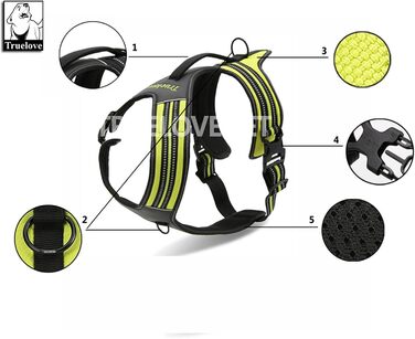 Шлейка для собак Truelove TLH5551 з ручкою, м'яка, з відбиваючим матеріалом (XS, блакитна)