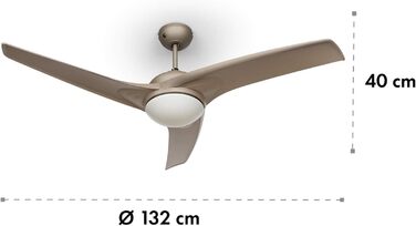 Стельовий вентилятор з підсвічуванням Klarstein Figo - 2-в-1 (132 см, 42 Вт, 3 лопаті, 10039 м³/год, титан)